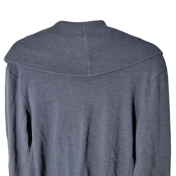 Converse One Star Womens Sz L Blue Solid Long Sleeve Cowl Neck Sweater - Picture 4 of 11